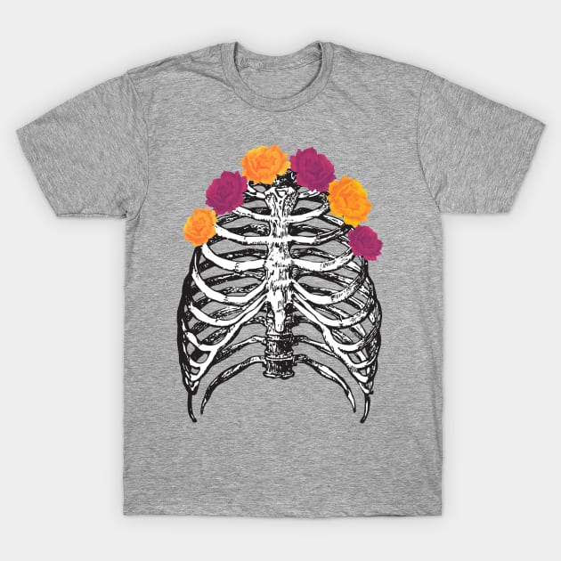 Ribcage floral design T-Shirt by kuallidesigns